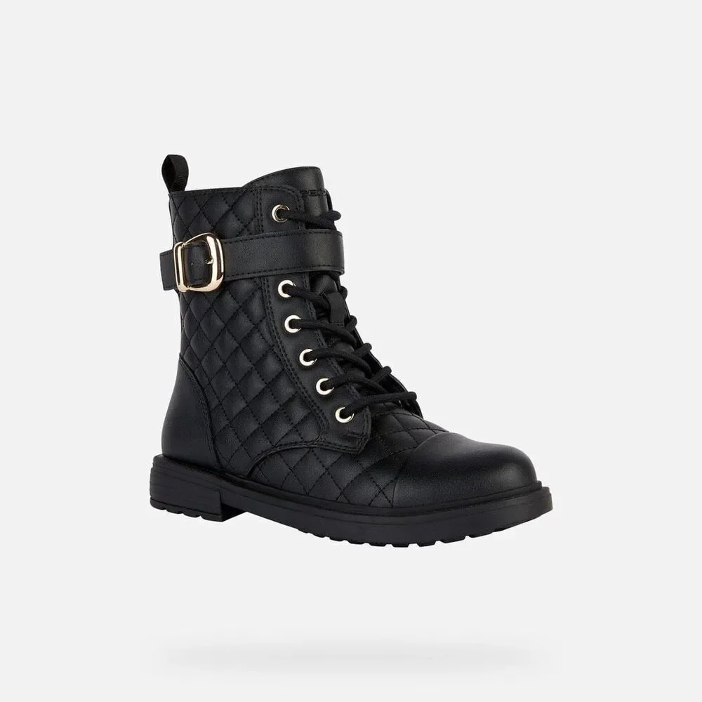 Geox NWT Girls’ Eclair 30 Synthetic Leather Boots Black Youth US 12